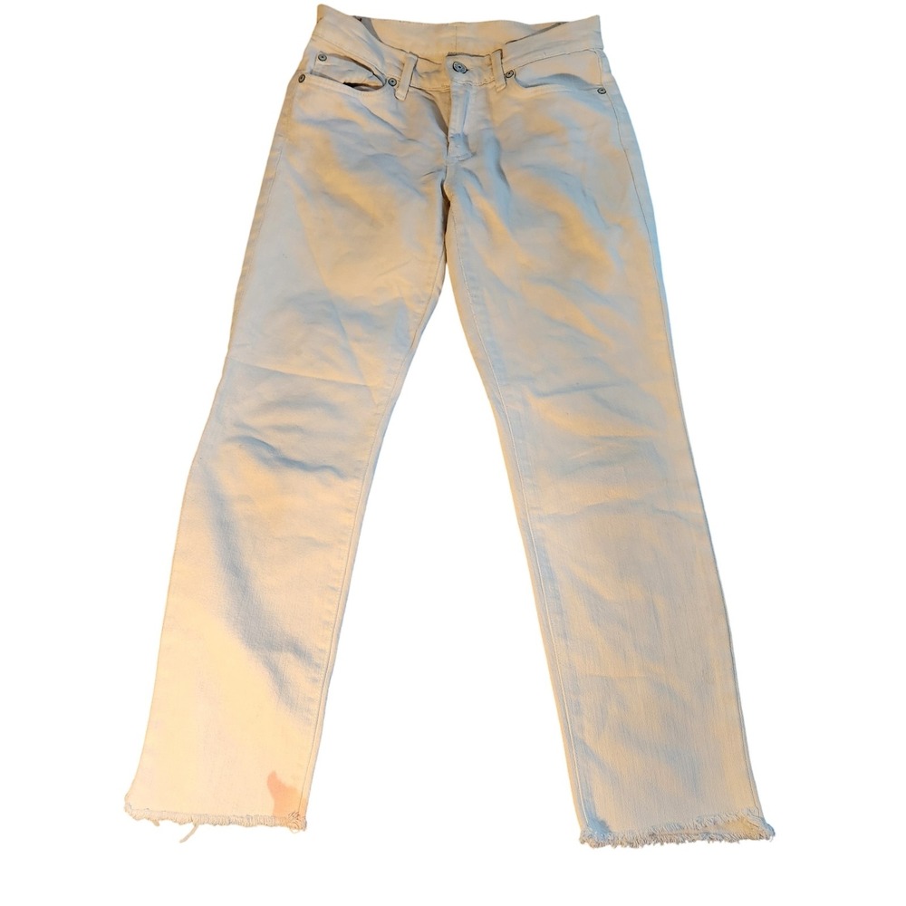 Vintage Y2K 7 For All Mankind Jeans Womens 28 Straight‎ Leg Frayed Made in USA